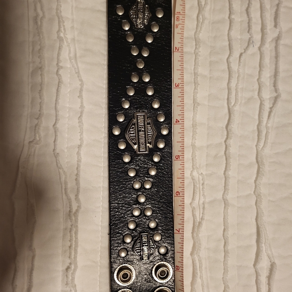 Harley-Davidson Black Leather Studded Bracelet - Picture 2 of 6